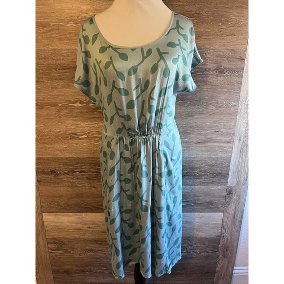 Numph Dress Green Short Pockets Designer Floral Pockets - Picture 1 of 12